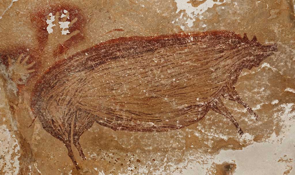 Leang Tedongnge cave paining of wild pig