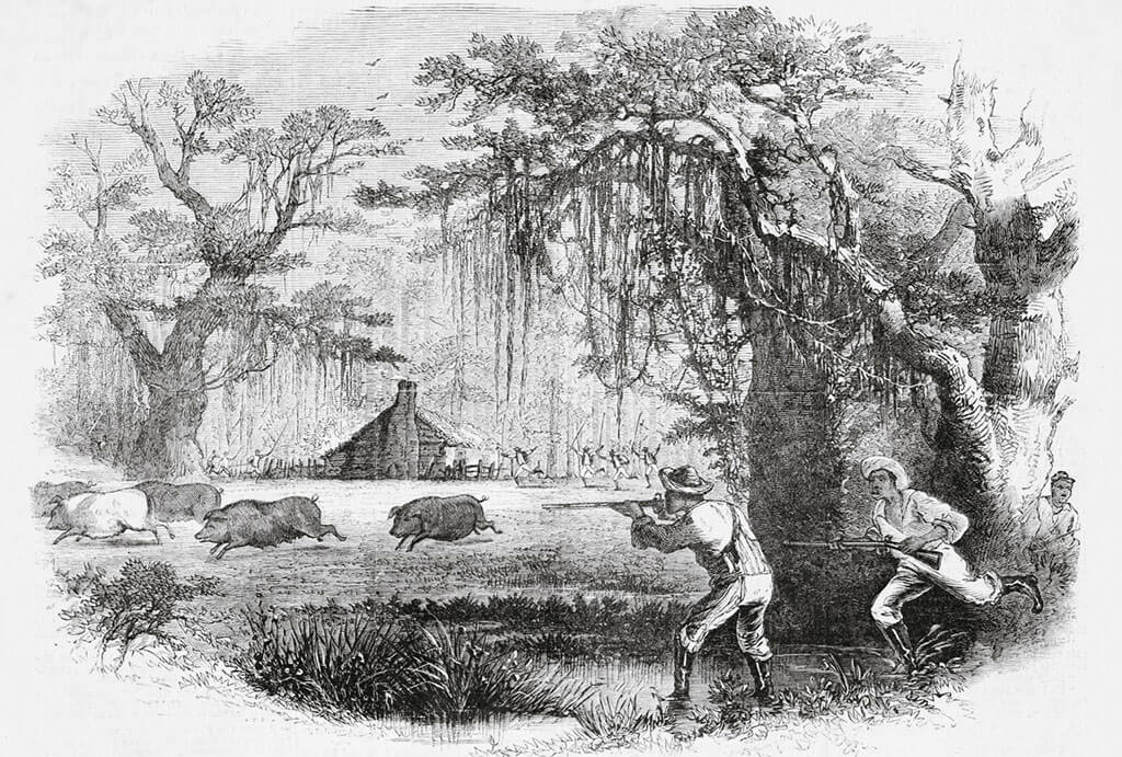 Hunting scene from Frank Leslie's Illustrated Newspaper, September 1870